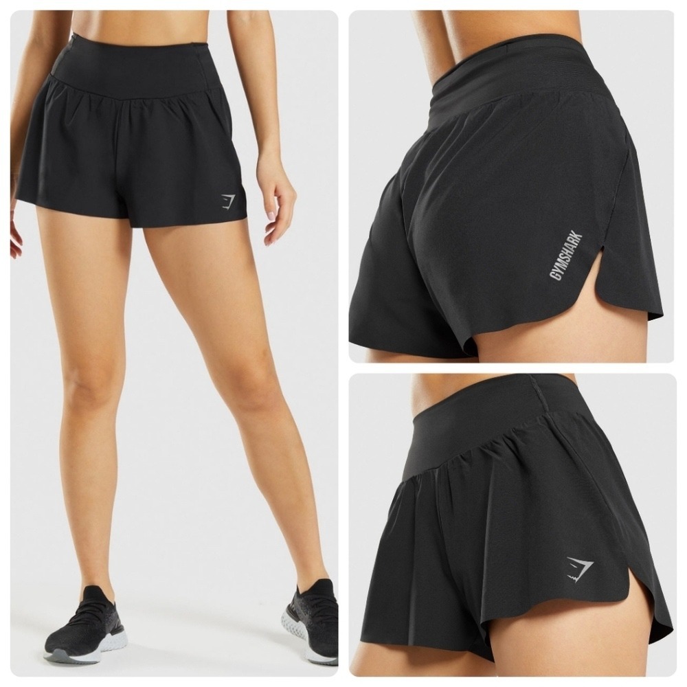 Gymshark Speed Shorts Women Medium Black Athletic Running Workout B1A4U